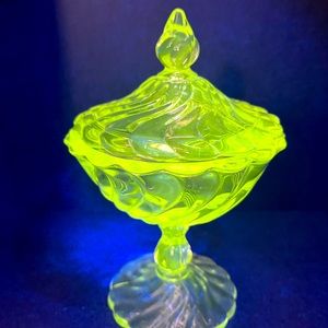 Depression glass candy holder